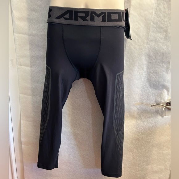 Under Armour Heat Gear Compression running Black Performance tights NWT Sz-M I9 - Picture 3 of 8